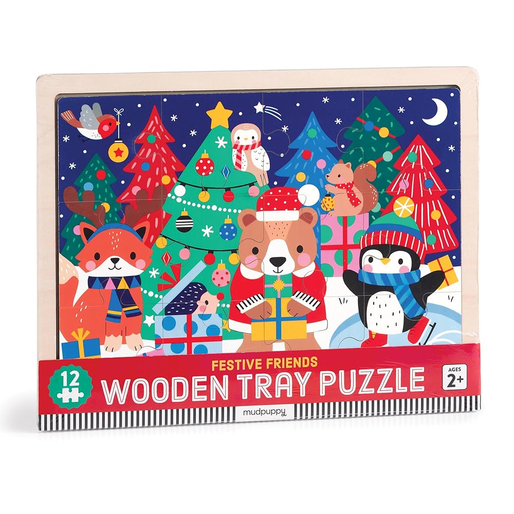Christmas 12 Piece Wooden Tray Puzzle cover image