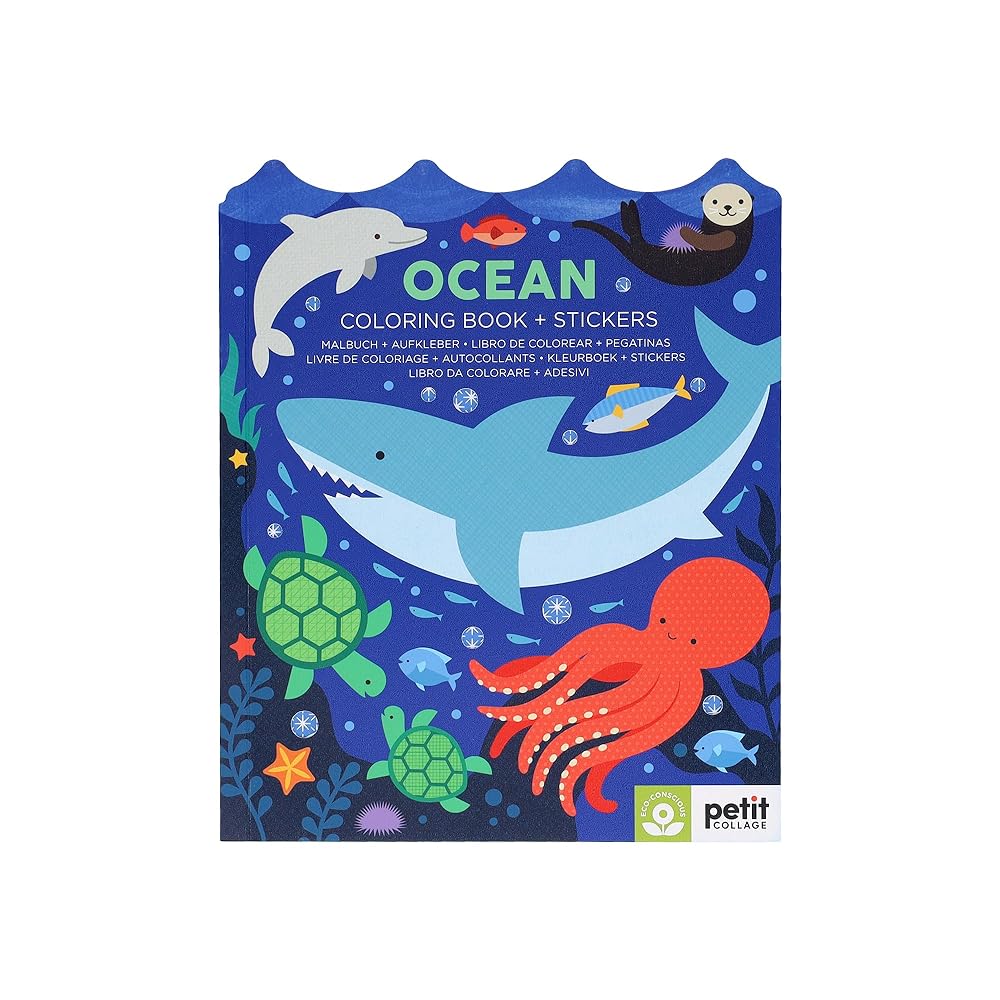 Ocean Coloring Book + Stickers cover image