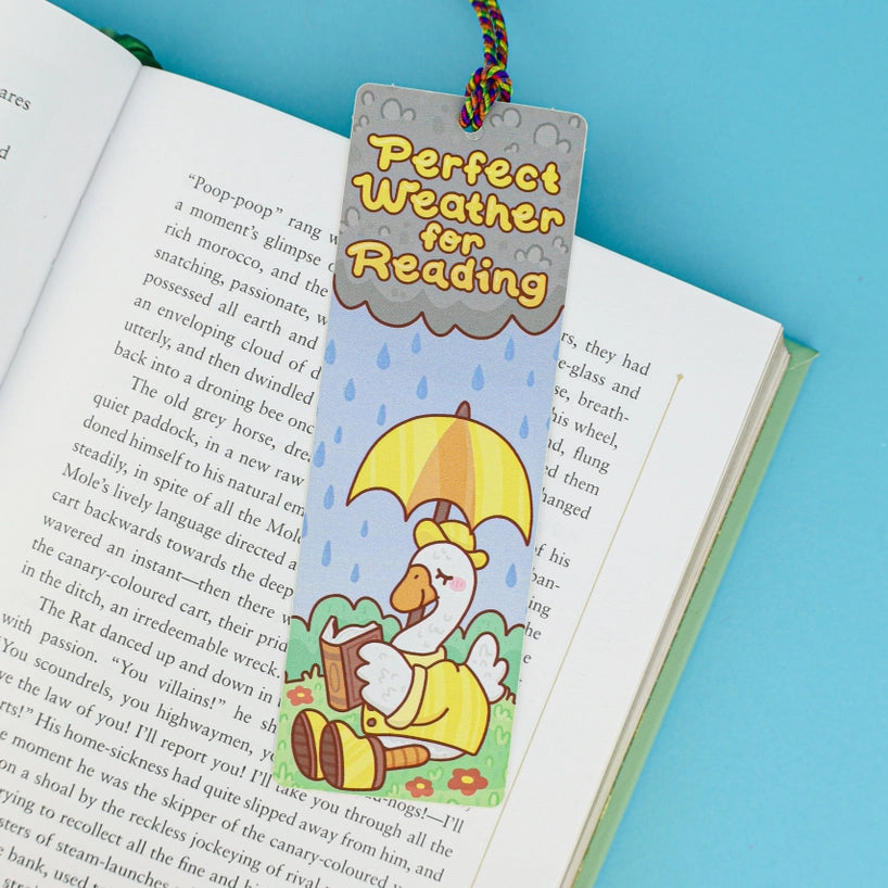 Bookmark - Rainy Reading Goose