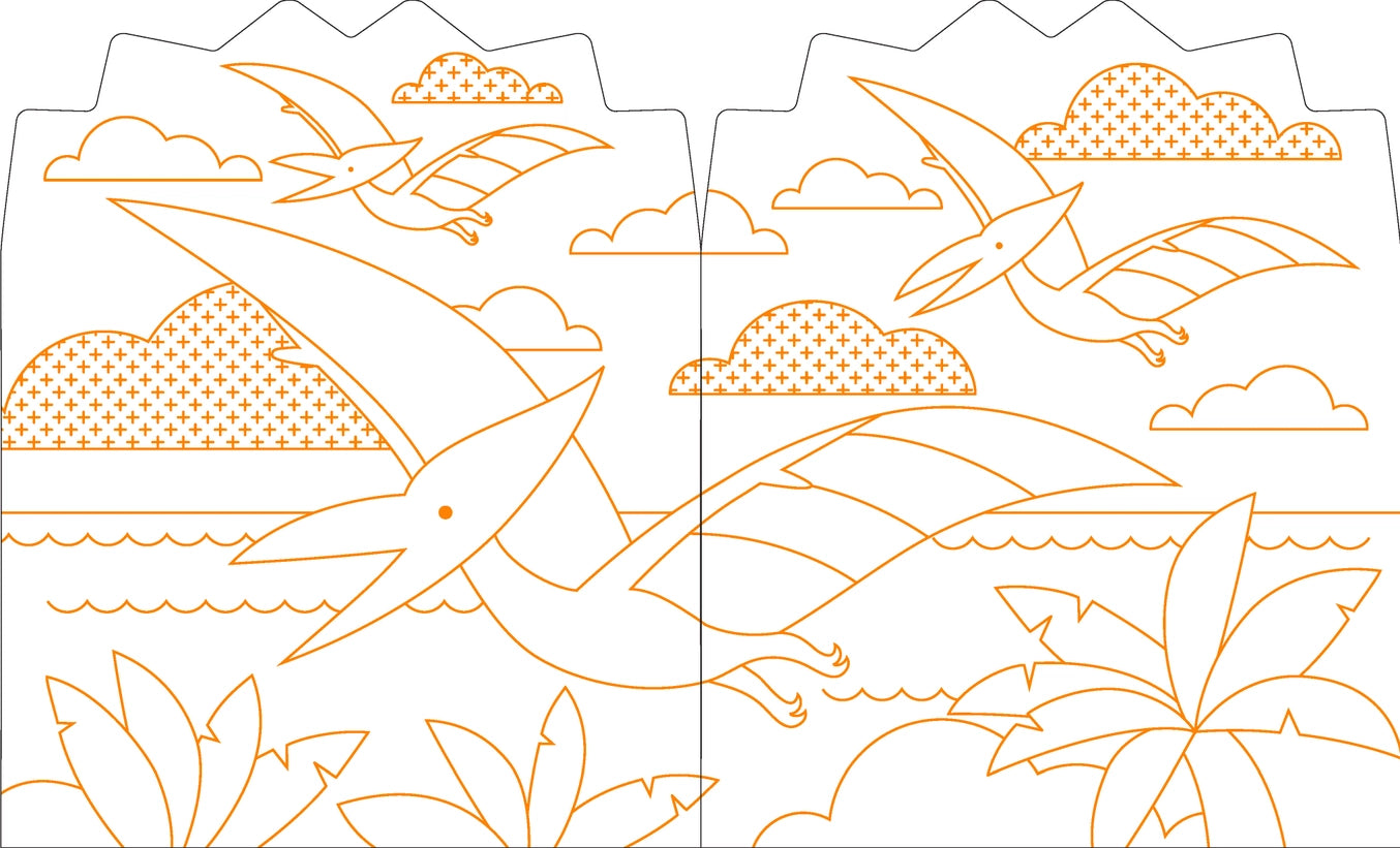 Coloring Book with Stickers: Dinosaurs