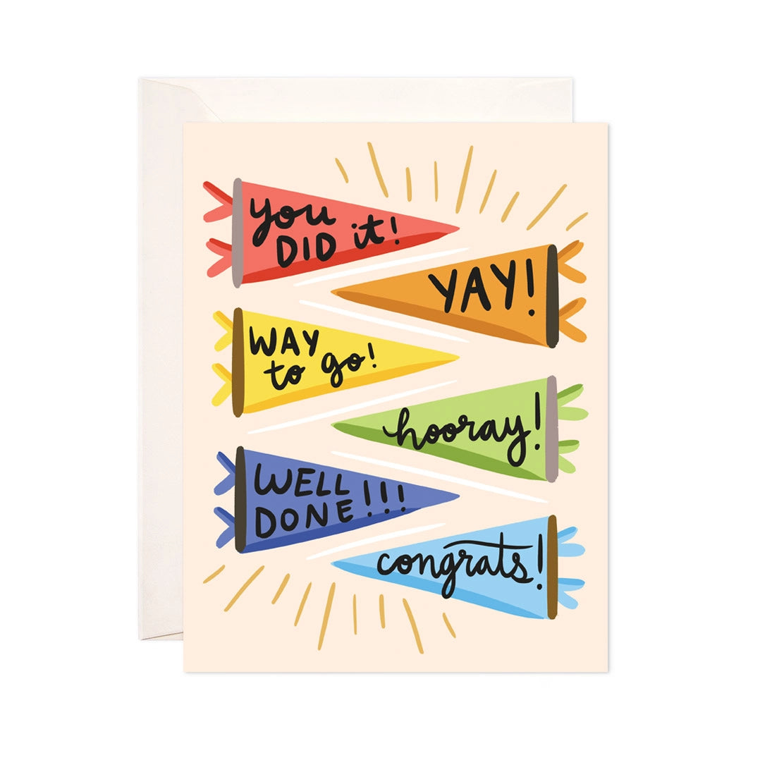 Greeting Card - Congrats Pennant
