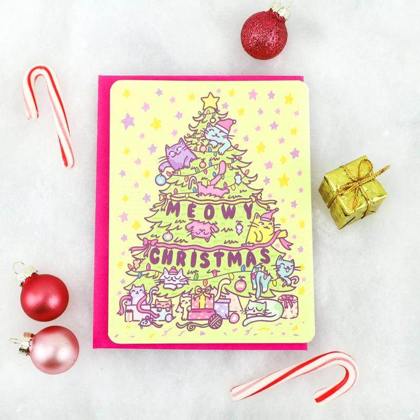 Greeting Card - Meowy Christmas