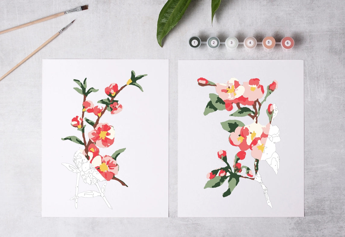Paint-By-Numbers Kit: Cherry Blossoms