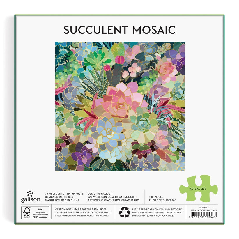 Puzzle - Succulent Mosaic Foil (500 Piece)
