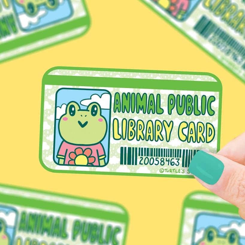 Sticker - Library Card Frog
