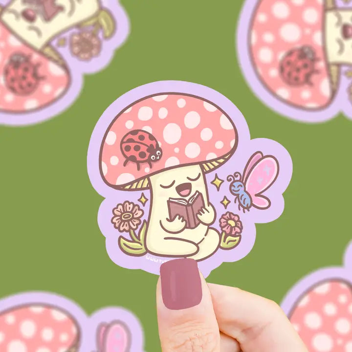 Sticker - Reading Mushroom
