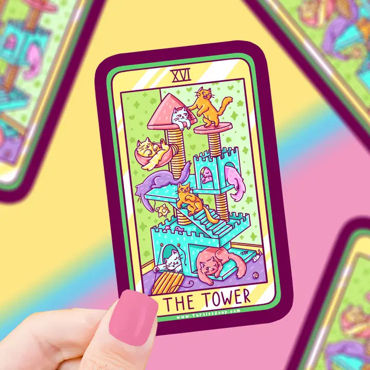 Sticker - Tower Cat Tarot