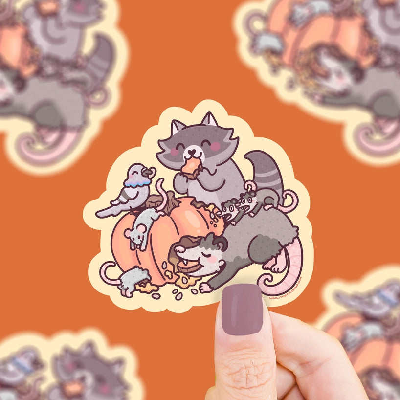 Sticker - Trash Animal Pumpkin Feast