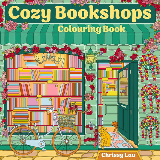 Cozy Bookshops: Colouring Book: For fans of Coco Wyo, colour your way to total bookstore relaxation – new for summer 2025 cover image