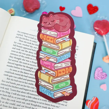 Bookmark - Book Stack Cat
