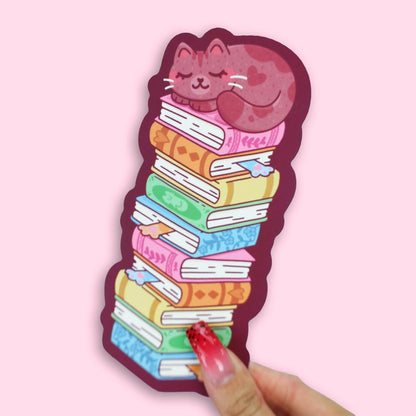 Bookmark - Book Stack Cat