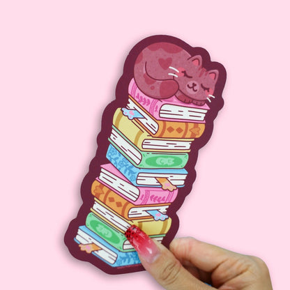 Bookmark - Book Stack Cat