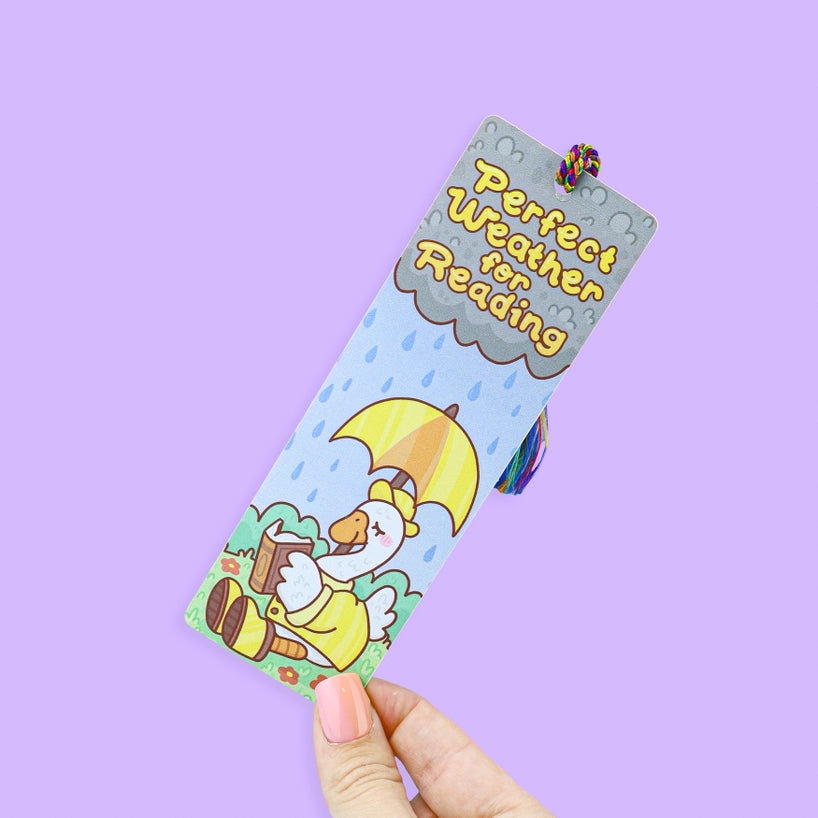 Bookmark - Rainy Reading Goose