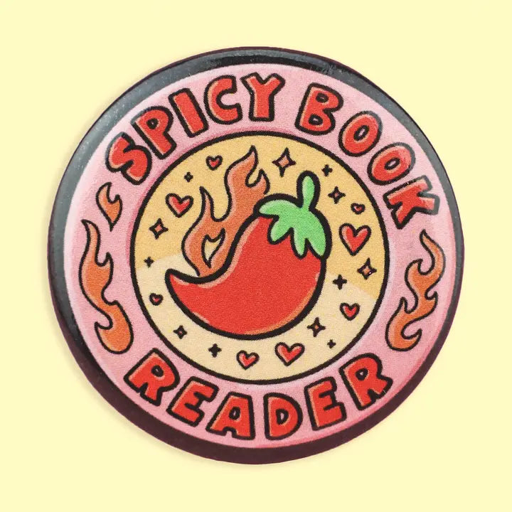 Pinback Button - Spicy Book Reader