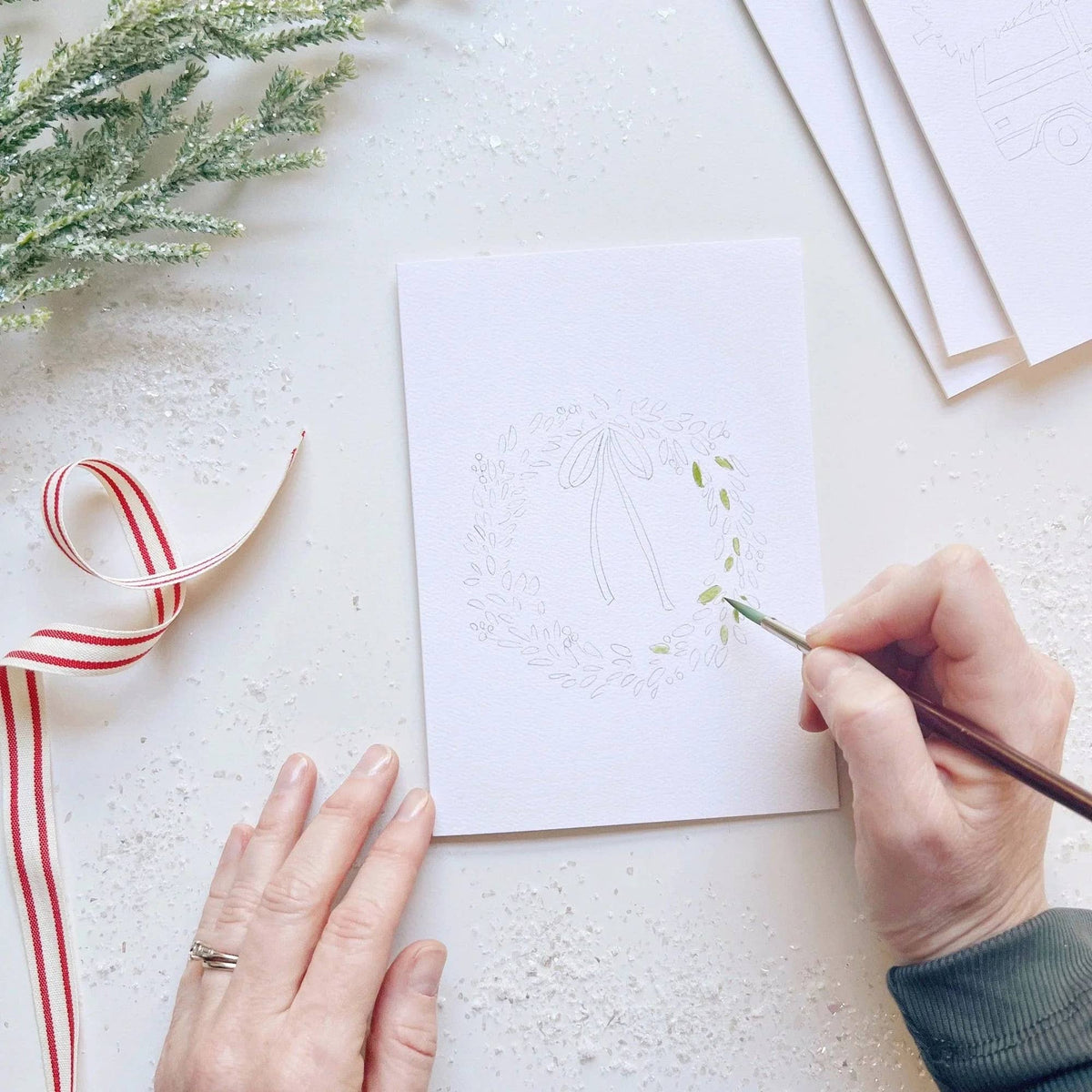 Watercolor Notecards - Christmas Cheer