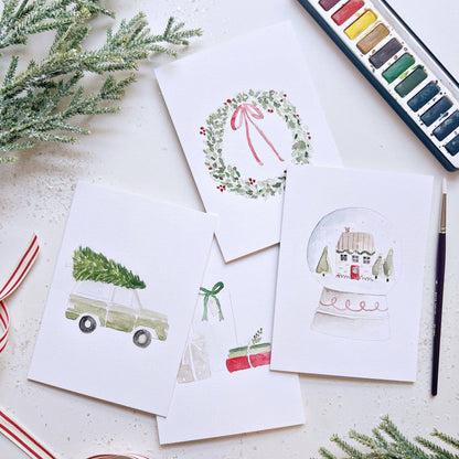 Watercolor Notecards - Christmas Cheer
