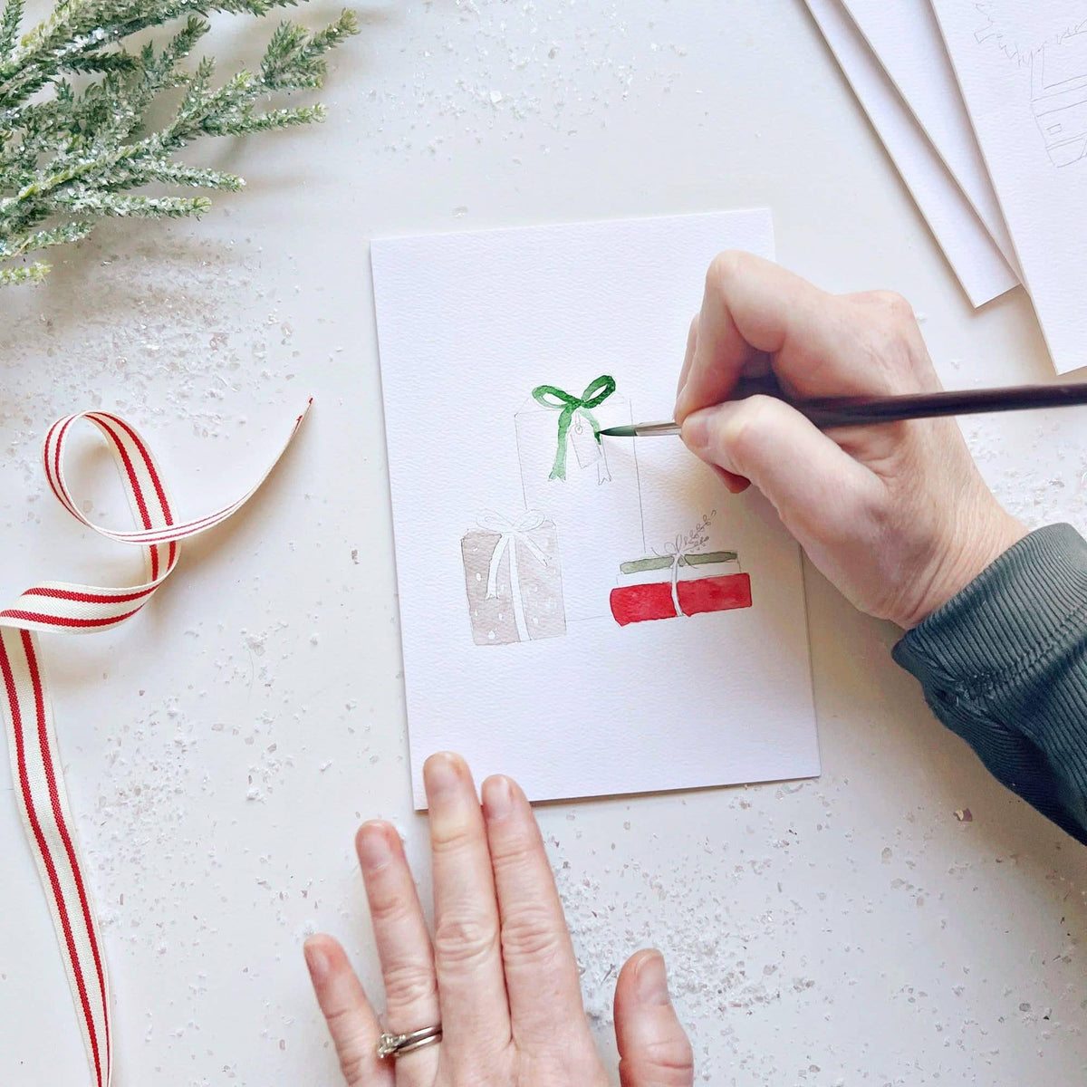Watercolor Notecards - Christmas Cheer