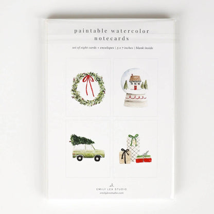 Watercolor Notecards - Christmas Cheer