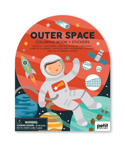 Coloring Book with Stickers: Outer Space