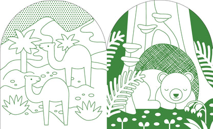 Coloring Book with Stickers: Wild World
