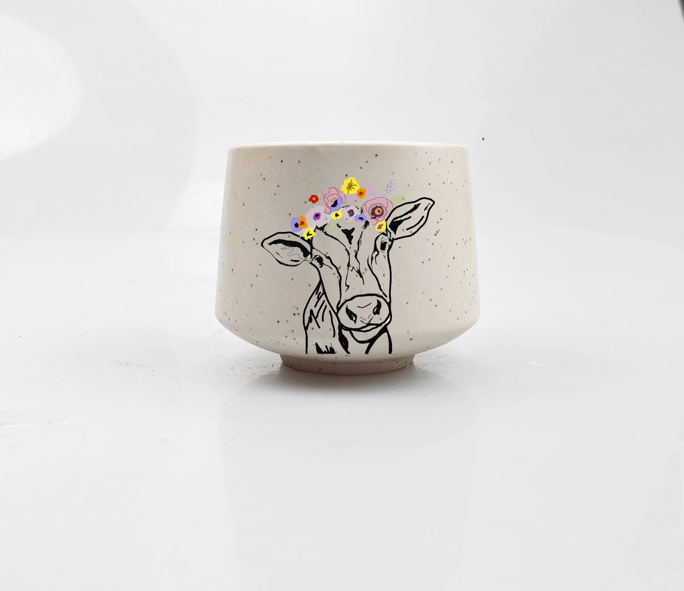 Stoneware Cup - Cow Crown