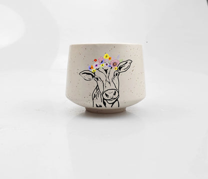 Stoneware Cup - Cow Crown