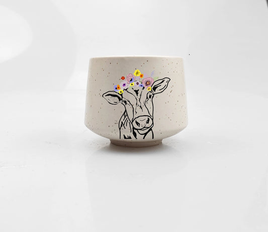 Stoneware Cup - Cow Crown