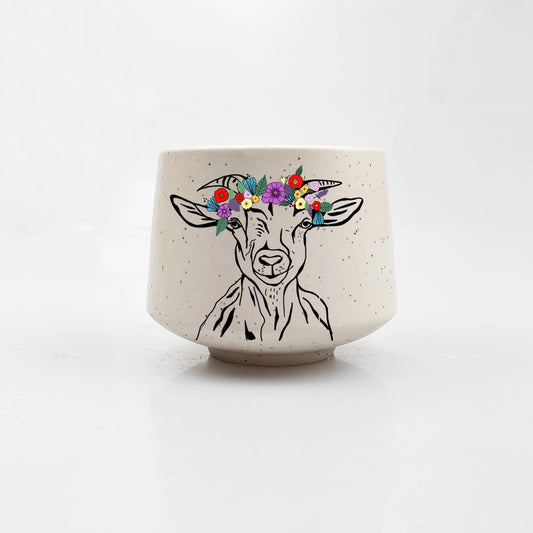 Stoneware Cup - Goat Crown