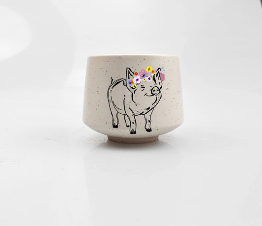 Stoneware Cup - Piglet Crown