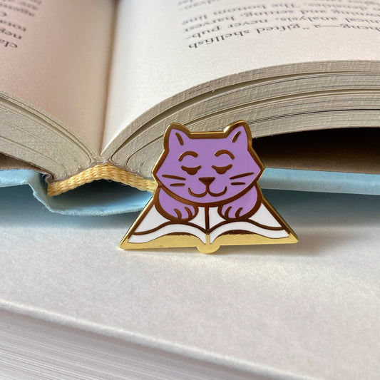 Enamel Pin - Book Cat