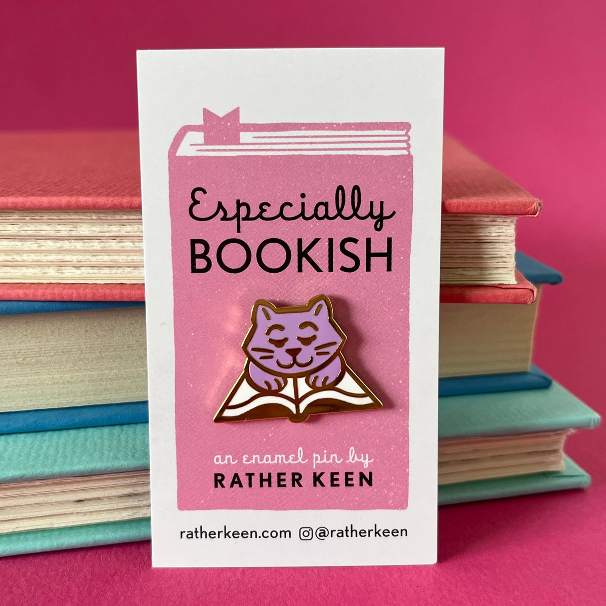 Enamel Pin - Book Cat