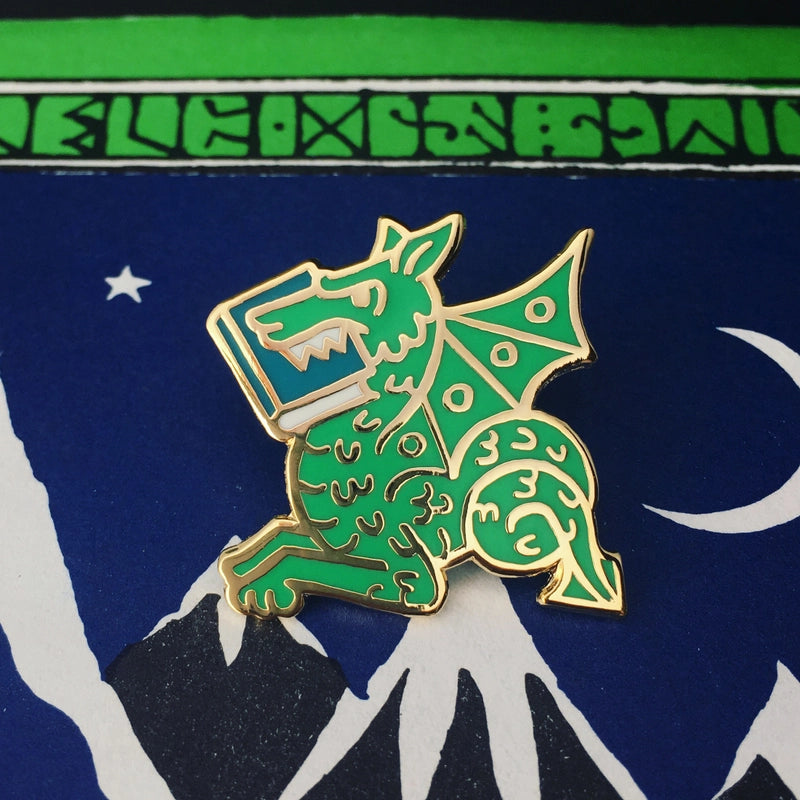 Enamel Pin - Book Wyrm