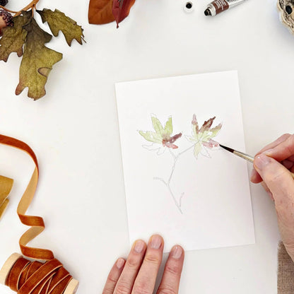Watercolor Notecards - Fall Leaves
