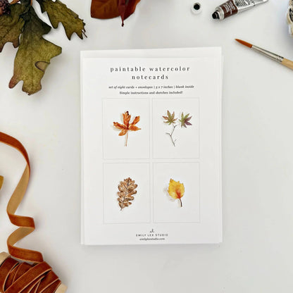 Watercolor Notecards - Fall Leaves