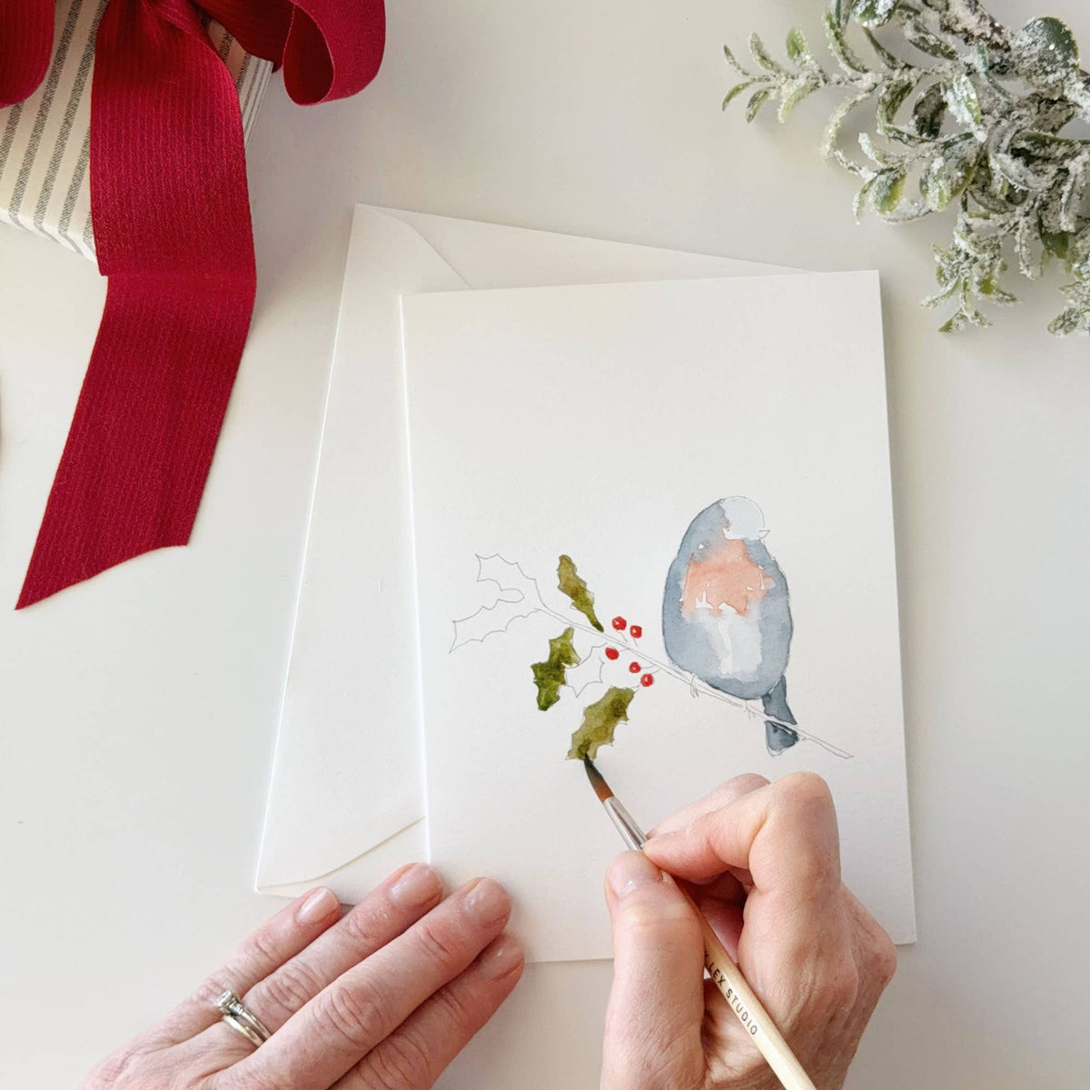 Watercolor Notecards - Festive Friends