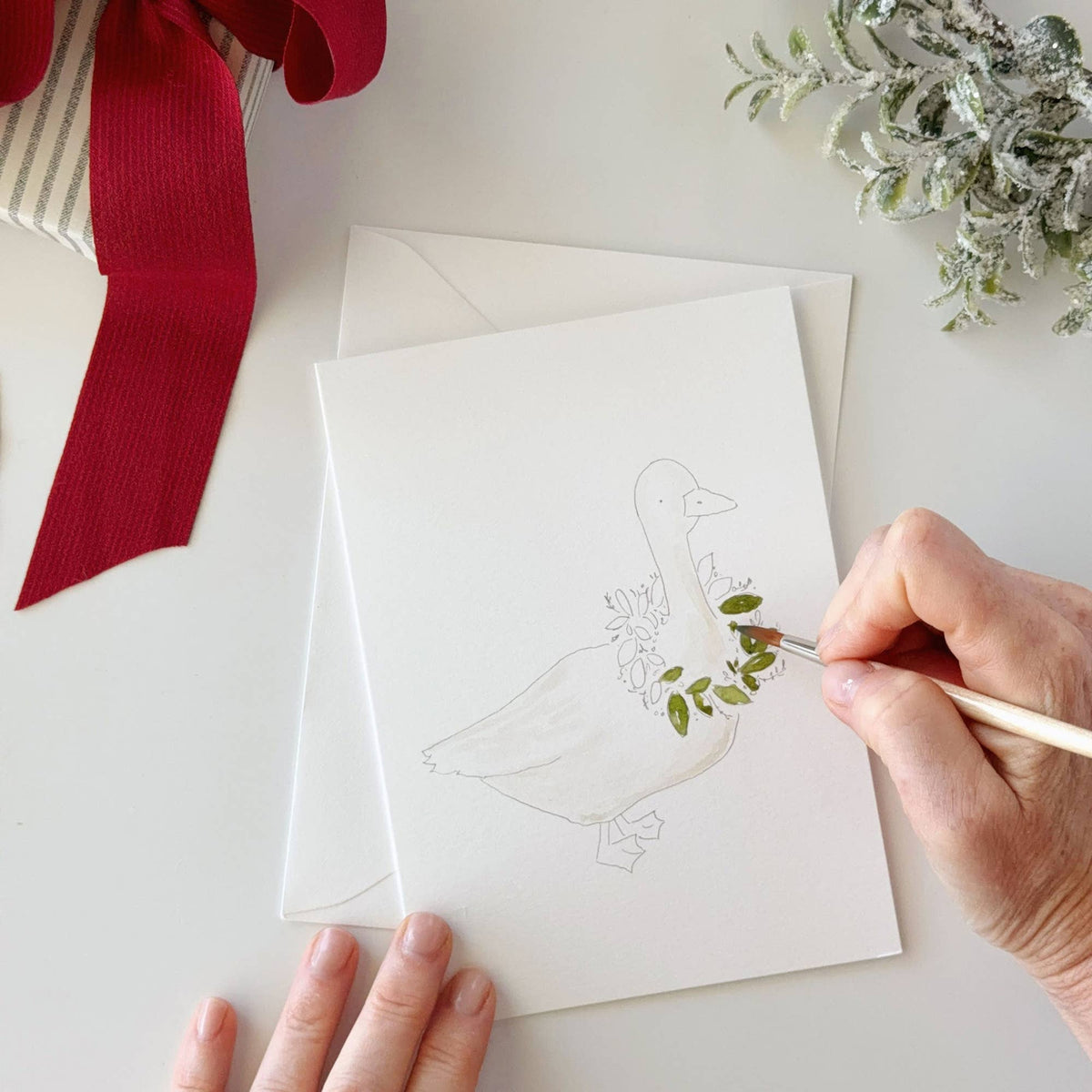 Watercolor Notecards - Festive Friends