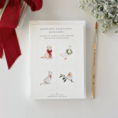Watercolor Notecards - Festive Friends