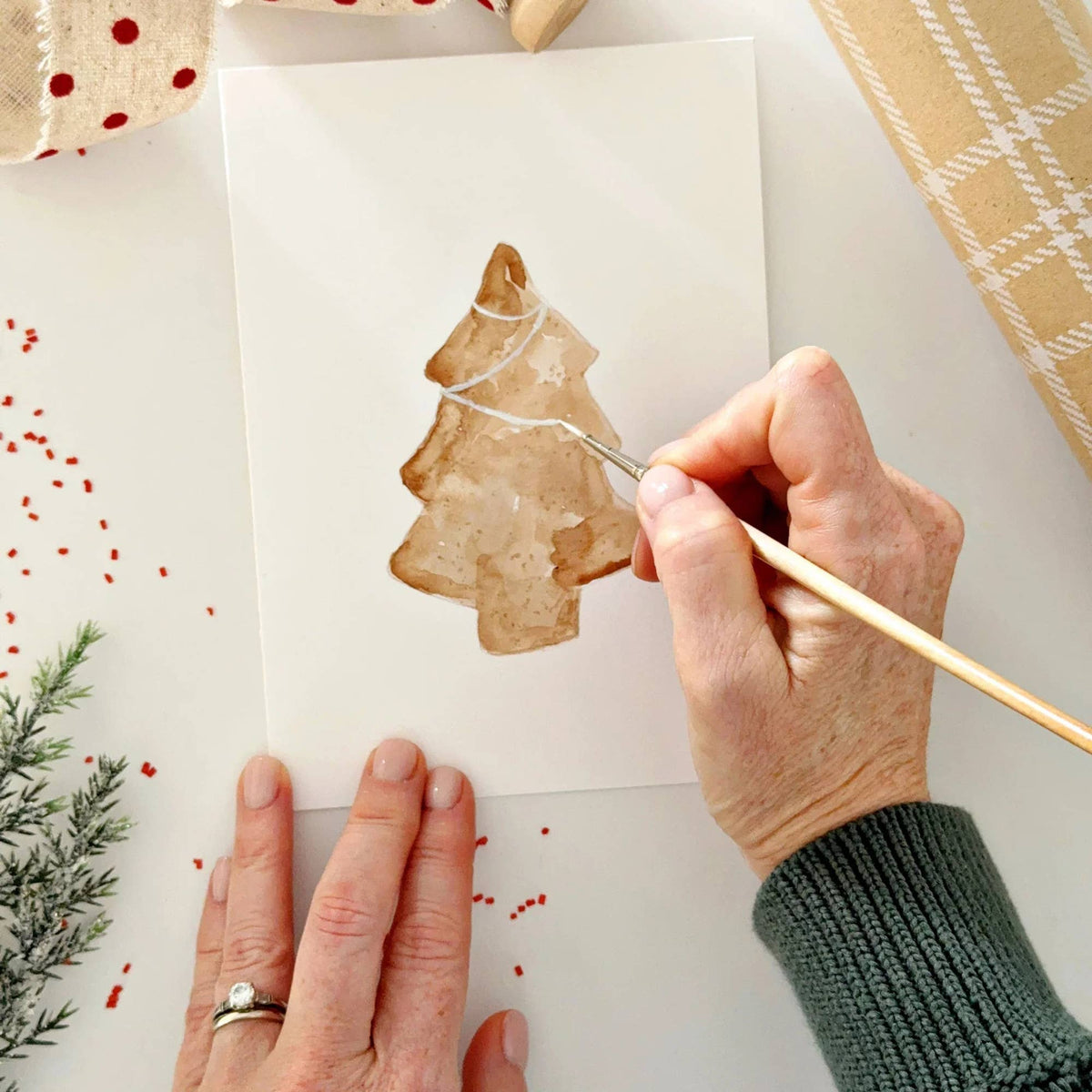 Watercolor Notecards - Gingerbread