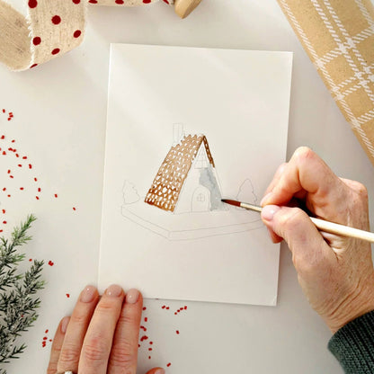 Watercolor Notecards - Gingerbread