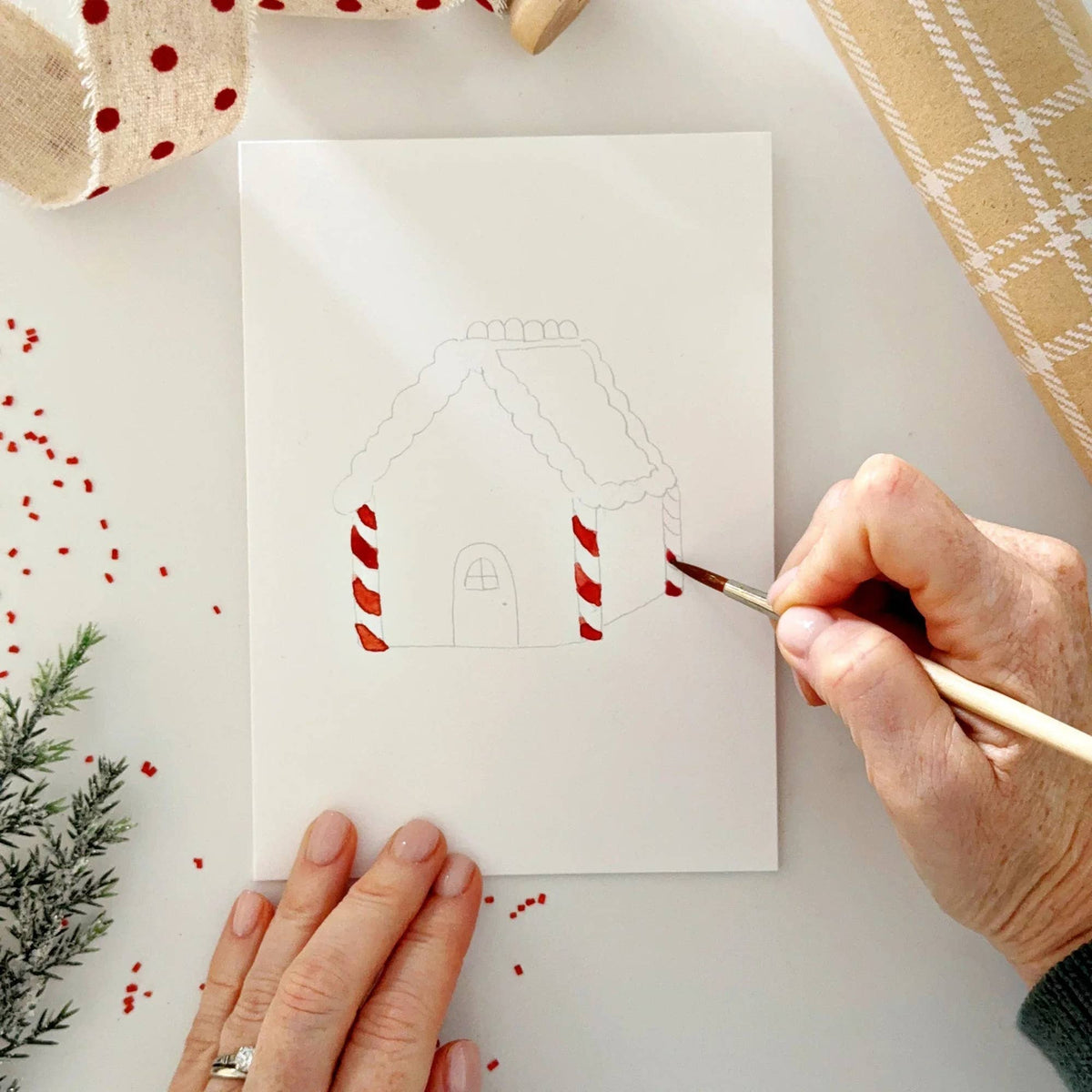 Watercolor Notecards - Gingerbread