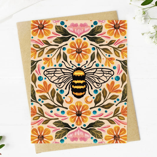 Greeting Card - Bee & Floral