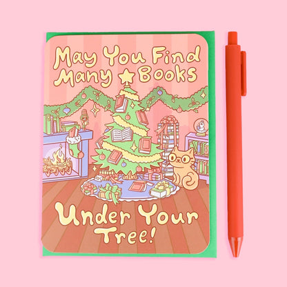 Greeting Card - Books Under Your Tree