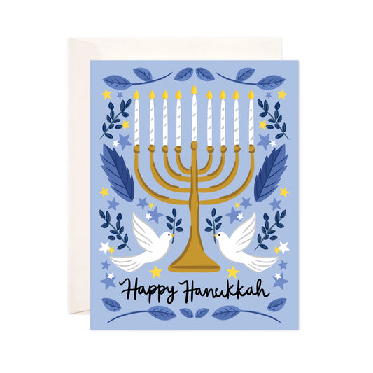 Greeting Card - Happy Hanukkah Doves