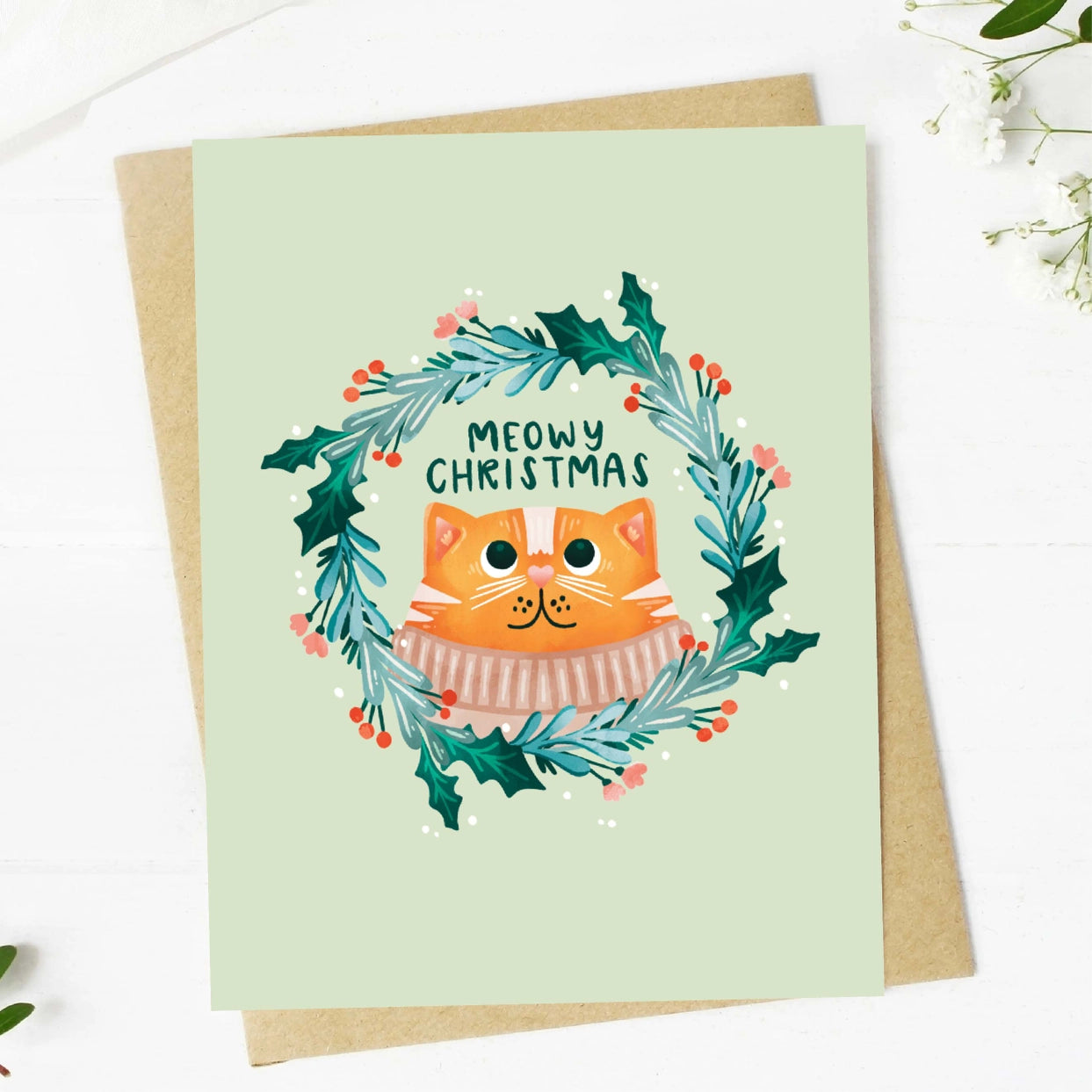 Greeting Card - Meowy Christmas