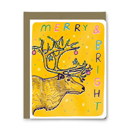Greeting Card - Merry and Bright Caribou