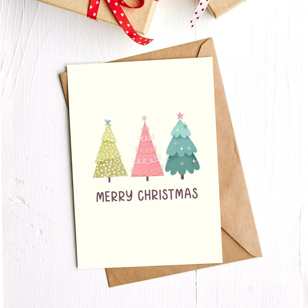 Greeting Card - Merry Christmas Trees