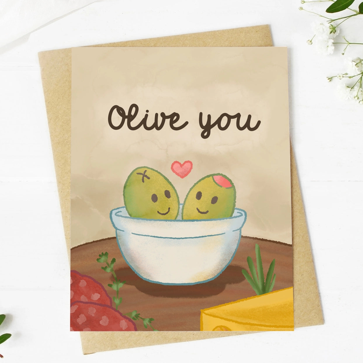 Greeting Card - Olive You