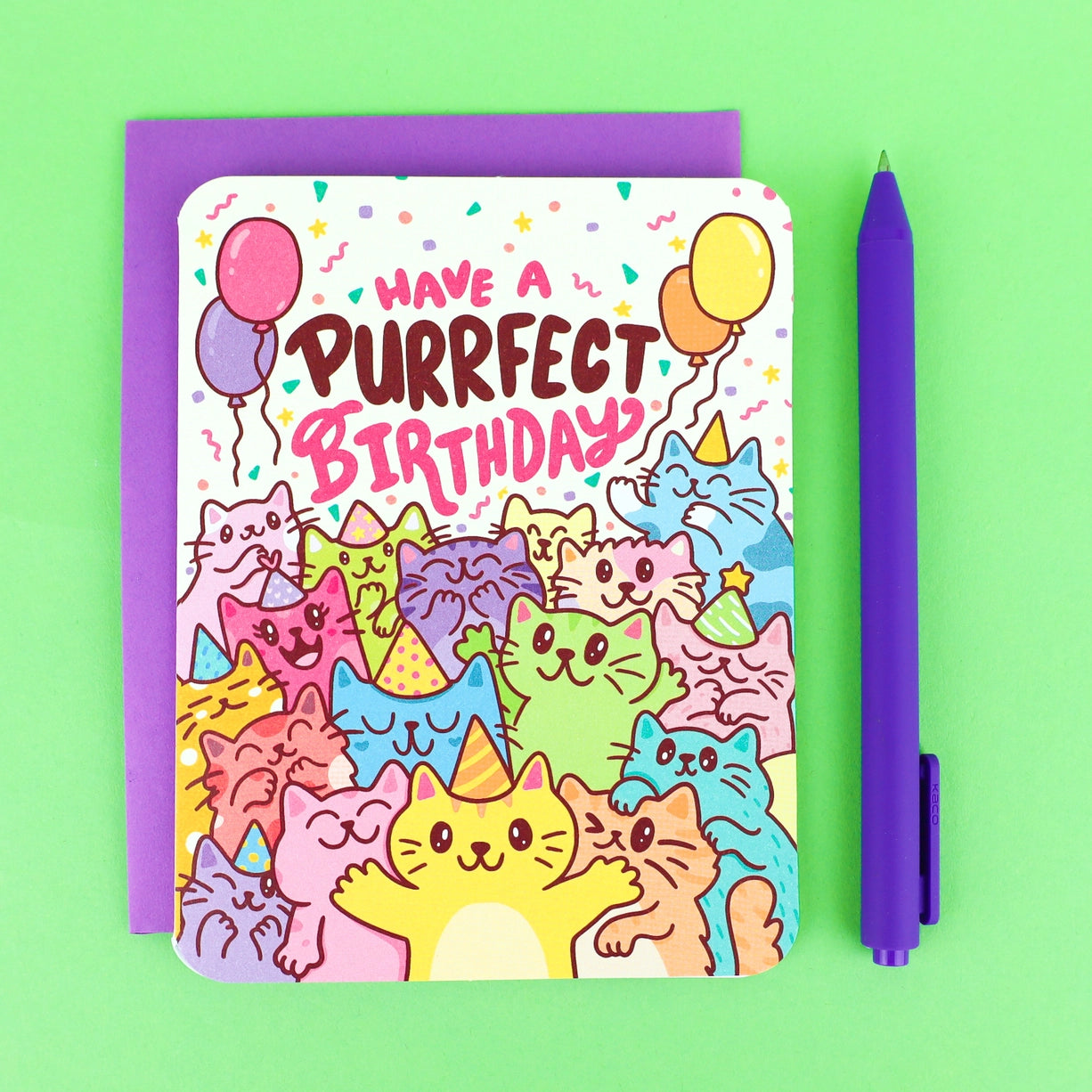 Greeting Card - Purrfect Birthday