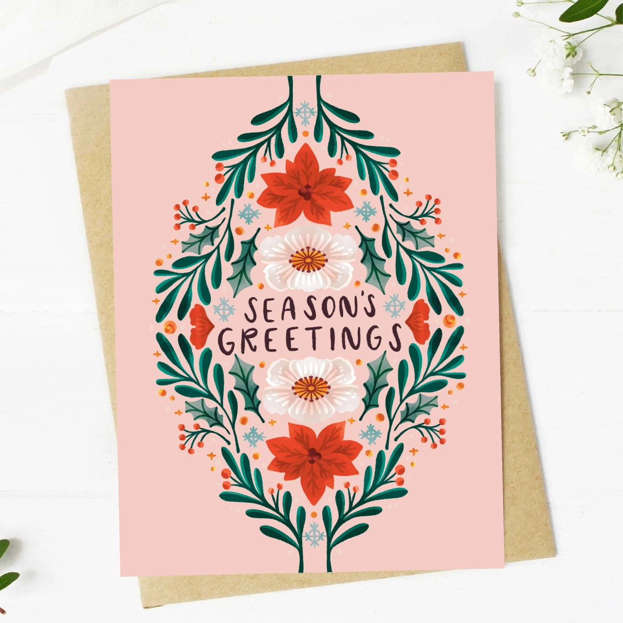 Greeting Card - Season's Greetings Floral