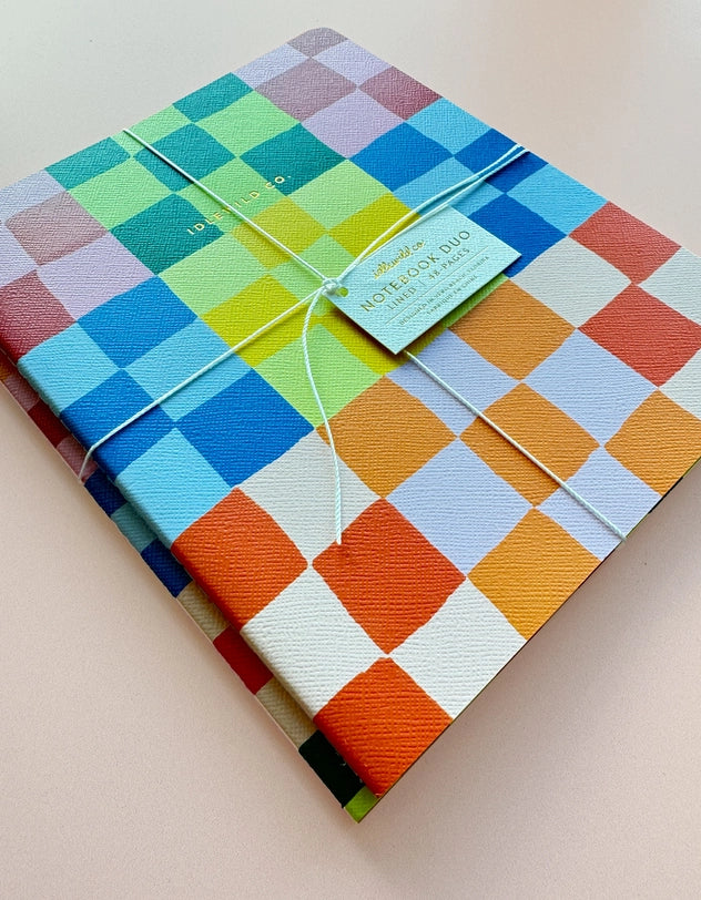 Notebook Duo - Rainbow Check (Lined)